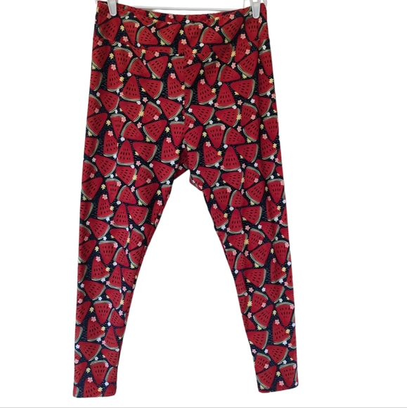 LulaRoe Watermelon Leggings TC2 Red Pattern - Picture 7 of 11